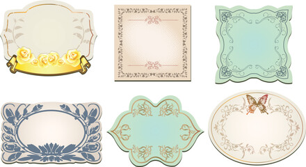 decor frame retro floral premium luxury vintage art pattern vector set 