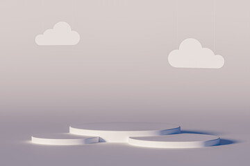 3d presentation pedestal over white background. 3d rendering of mockup of presentation podium for display or advertising purposes
