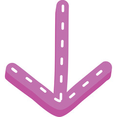 Purple Straight Down Arrow Icon