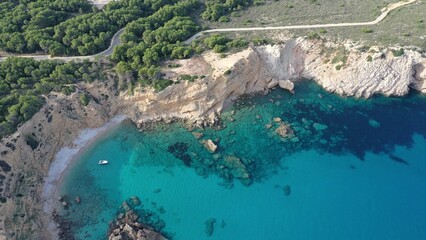 Espagne, sur l'île de Minorque, plage d'Arenal d'en Castell	