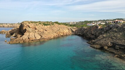 Fototapeta na wymiar Espagne, sur l'île de Minorque, plage d'Arenal d'en Castell 