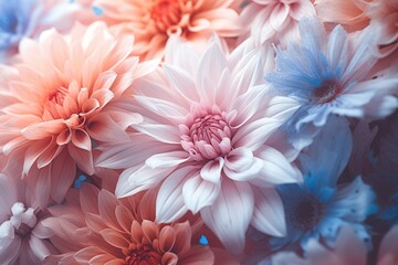 Dreamy Pastel Flowers Background