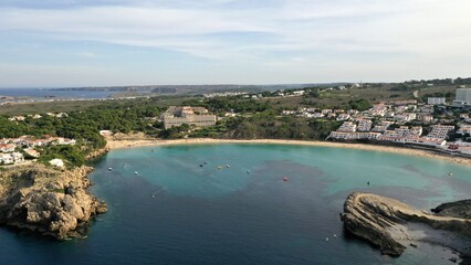 Fototapeta premium Espagne, sur l'île de Minorque, plage d'Arenal d'en Castell 
