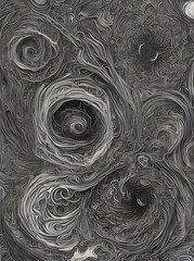 Matte black metal swirls Pantone palette.