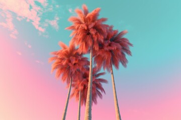 Dreamy Pastel Palm Tree Background