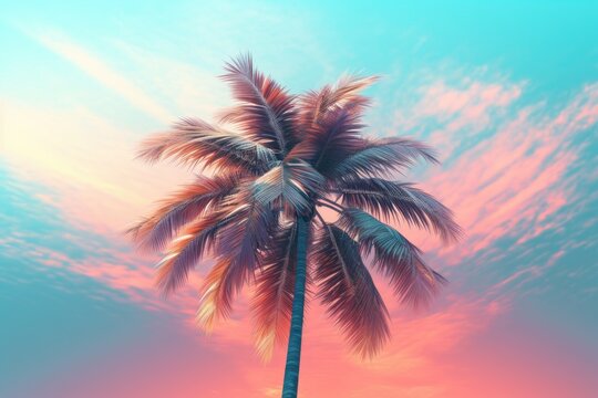 Dreamy Pastel Palm Tree Background