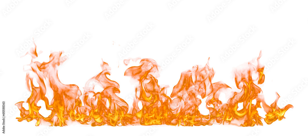 Poster fire flame on transparent background isolated png.
