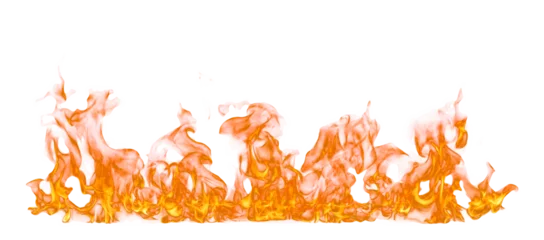 Foto op Plexiglas Fire flame on transparent background isolated png. © prasong.