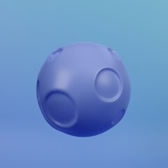 Round moon icon 3d render