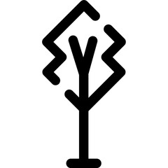 Double Square Shape Geometric Tree Line Icon