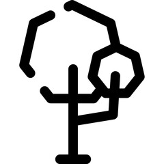 Double Hexagone Shape Geometric Tree Line Icon