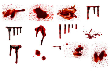 drop of blood on a white background