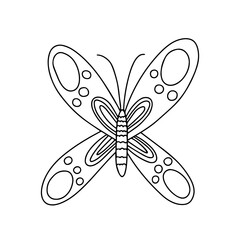 Doodle Monarch butterfly vector illustration. Hand drawn butterfly coloring page