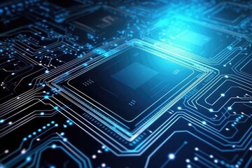 Fantastic CPU of the future background. Generative AI