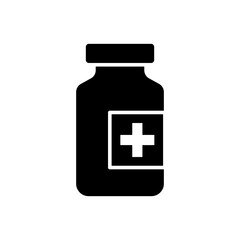 Medical pills bottle icon on trendy design