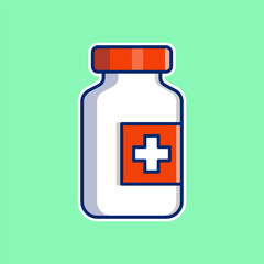 Obraz premium Medical pills bottle free icon vector on trendy design
