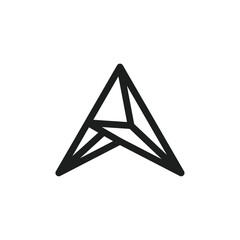 A Letter logo triangle shape abstract design