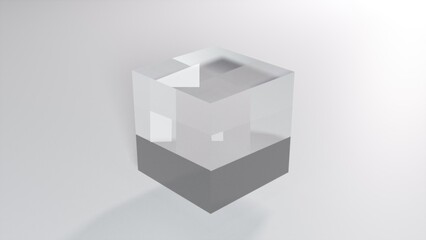 Abstract glass cube