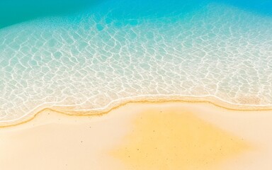 View of sea water and beach sand on sunny day, Generative AI illustration