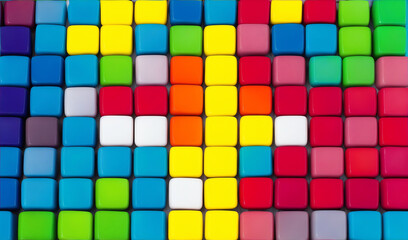 Fototapeta na wymiar Rainbow colored cubes from Generative AI