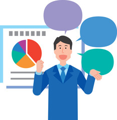 プレゼンテーションする男性