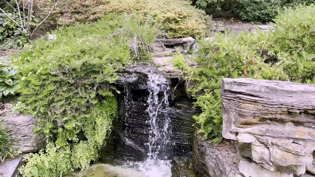 Waterfall at Duke Gardens in Durham NC, North Carolina