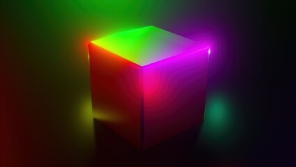 Fototapeta premium Rainbow light cube