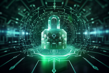 cybersecurity | tips to protect your business, in the style of light navy and light emerald, fragmented icons, ricoh r1, fluid networks, futuristic themes, attention to detail, smooth surface