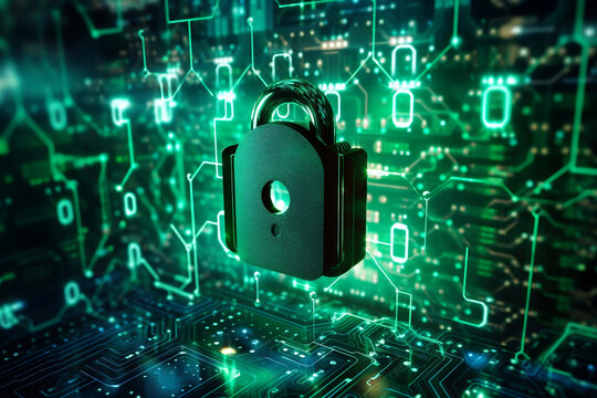 cybersecurity | tips to protect your business, in the style of light navy and light emerald, fragmented icons, ricoh r1, fluid networks, futuristic themes, attention to detail, smooth surface
