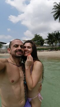Romantic couple at the beach in Thailand