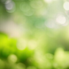 Obraz premium Green bokeh background from nature forest out of focus, Generative AI illustration