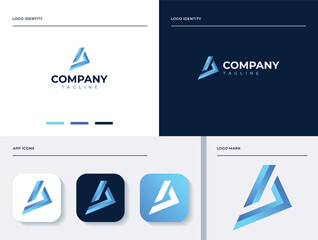 Abstract Initial Letter A Logo Vector Design Template. Easy to use on various types of Business and Company. The sign itself would look great as a social media avatar and website or mobile icon. 