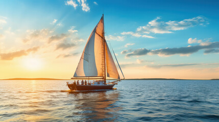 Fototapeta premium sailboat on sea. generative ai
