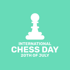 World Chess Day with pawn icon and green background in flat design