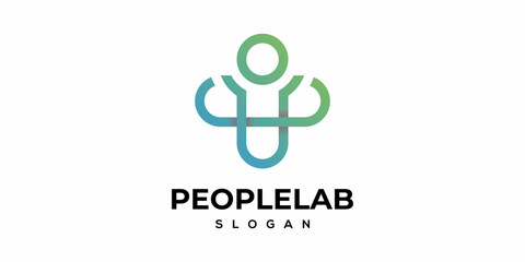 people lab logo design icon symbol vector eps 10.