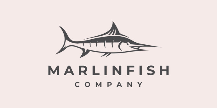 Marlin fish logo design icon symbol vector eps 10.