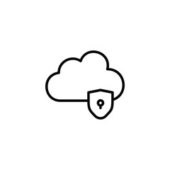 Cloud Security icon design with white background stock illustration