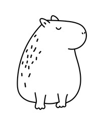 Capybara vector icon. Doodle illustration of capybara