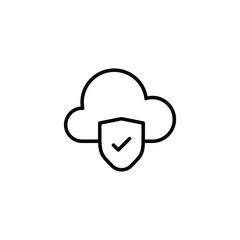 Cloud Security icon design with white background stock illustration