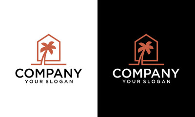 Vector Minimalist Modern Beach House Logo