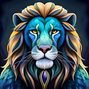 leon azul artistico