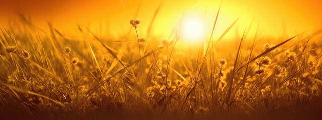 sunrise on the grass background