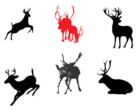 Deer vector icon illustration design, deer Vector Art, Icons, and Graphics for Free, Silhouette Deer Vector Stock Illustrations,  vector logo icon Stock Vector Image
