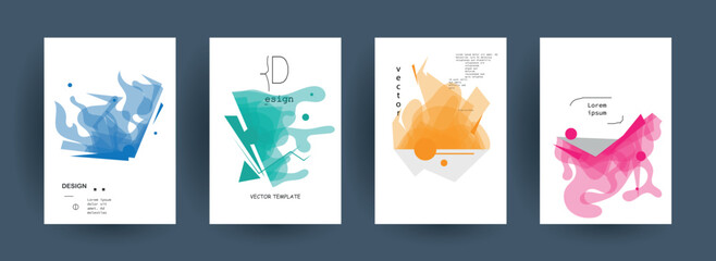 Geometric pattern background texture for brochure cover design. gradient color gradient banner template. Abstract vector wave shape for presentation templates	