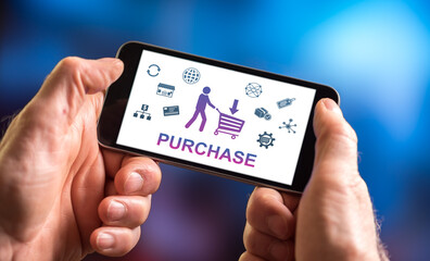 Purchase concept on a smartphone