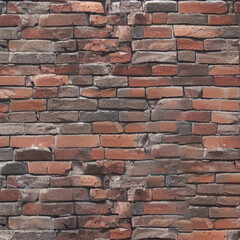 Obraz premium Realistic brick wall texture,modern style,Generative ai