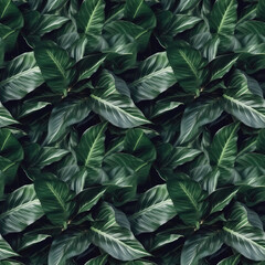 Obraz premium Abstract seamless floral background with spathiphyllum. AI generated