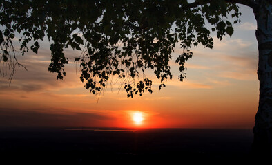 Fototapeta na wymiar Zachód słońca , panorama
