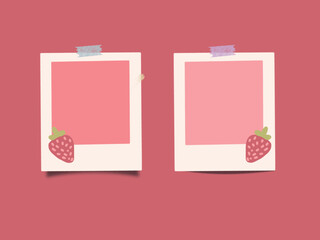 Strawberry Pink Polaroid Template	