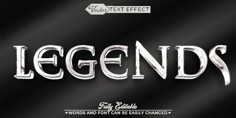 Silver Legends Vector Editable Text Effect Template